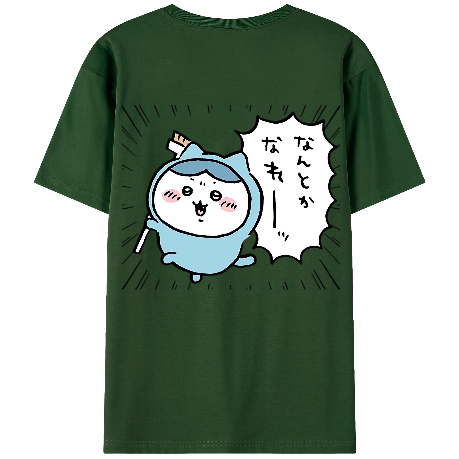 （画像用） ちいかわ ハチワレ Chii-kawa hachiware 綿100％半袖Tシャツ（背面プリント）